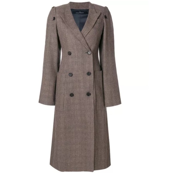 Rokh Checked Double Breasted Covertible Coat Size 0US - Picture 1 of 11